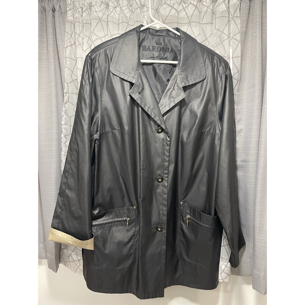 Vintage Baronia Von Gollas Women’s Lightweight Jacket Button Close Black/Tan L27